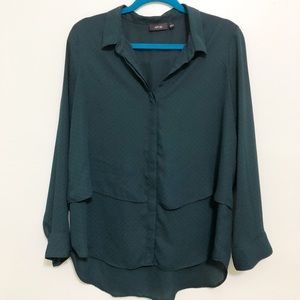 Hunter Green button down blouse